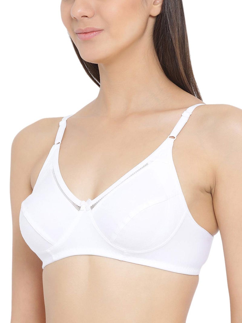 Clovia Women's Cotton Rich Non-Padded Non-Wired T-Shirt Bra (BR0184P18_White_38D) - Image 4