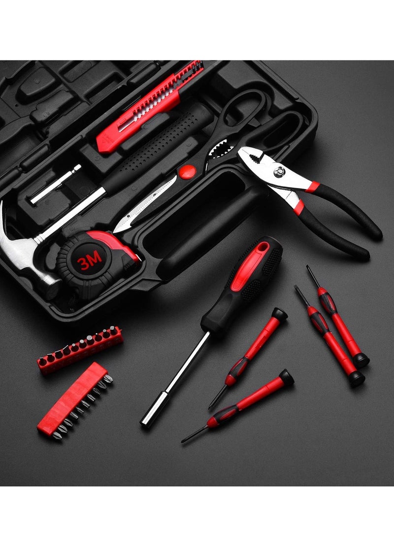 ELTRAZONE 39-Piece Household Tools Kit - Small Basic Home Tool Set with Plastic Toolbox - Great for College Students, Household Use & More - Image 2