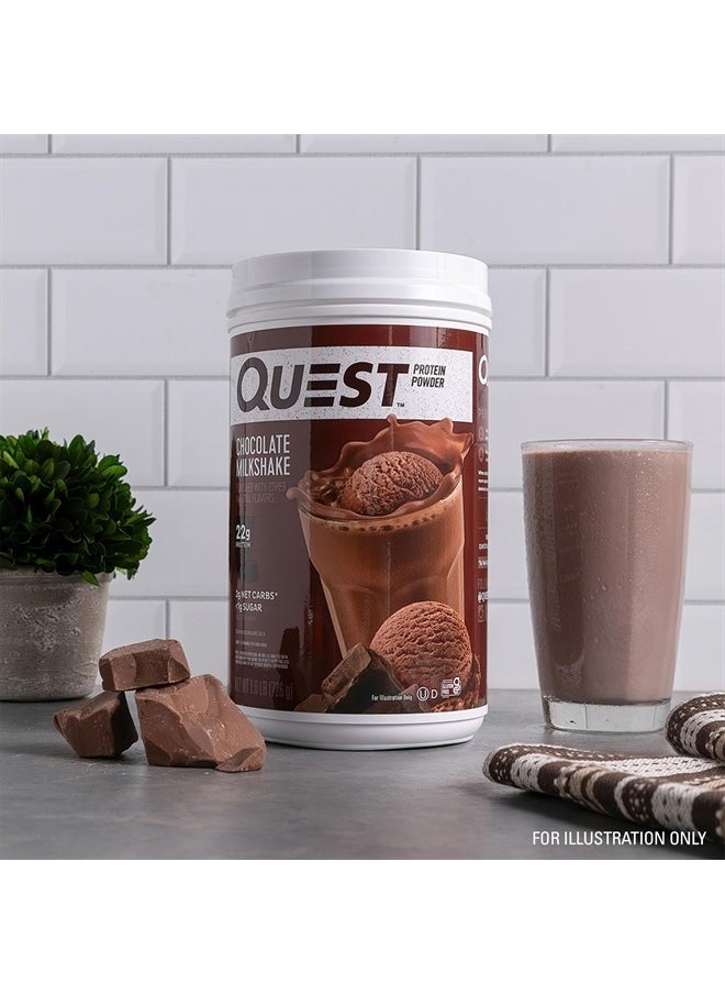 QUEST NUTRITION - Chocolate Milkshake Protein Powder, 22g Protein, 2g Net Carbs, 1g Sugar, Low Carb, Gluten Free, 1.6 Pound, 24 Servings - Image 1