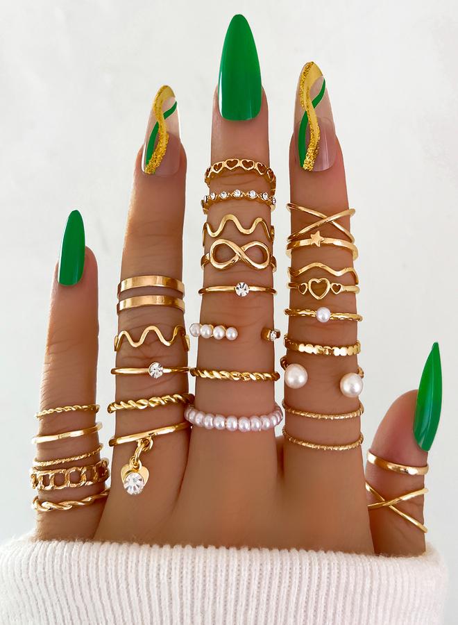 Take Two Take Two Set of 28 - Assorted Embellished Rings - Image 1