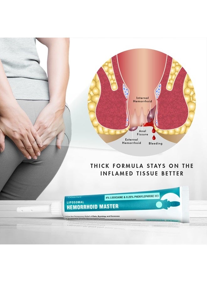 Ebanel Hemorrhoid Treatment Ointment, 1.6 Oz Lidocaine Anal Fissure Anesthetic Cream for Pain, Burning, Itching, Swelling, Bleeding with Phenylephrine, Hydrocortisone, Aloe, Chamomile, Vitamins  - Image 5