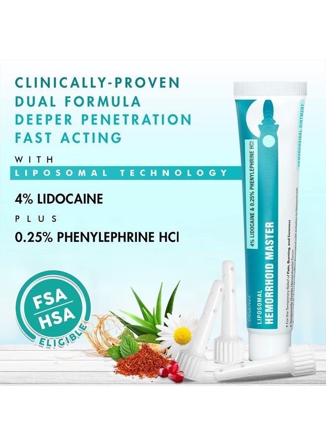 Ebanel Hemorrhoid Treatment Ointment, 1.6 Oz Lidocaine Anal Fissure Anesthetic Cream for Pain, Burning, Itching, Swelling, Bleeding with Phenylephrine, Hydrocortisone, Aloe, Chamomile, Vitamins  - Image 2
