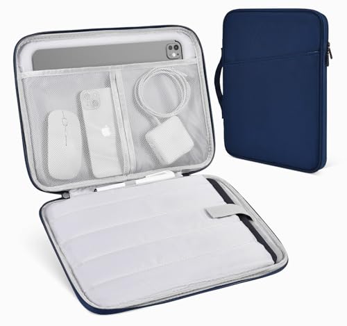 iKammo 13 Inch iPad Pro M4 2024 & iPad Air M2, 12.9-in iPad Pro M2/M1, Protective Sleeve with Accessories Pocket, Carrying Storage Bag for iPad Pencil Pro/Adapter/Magic Keyboard, Navy Blue - Image 1