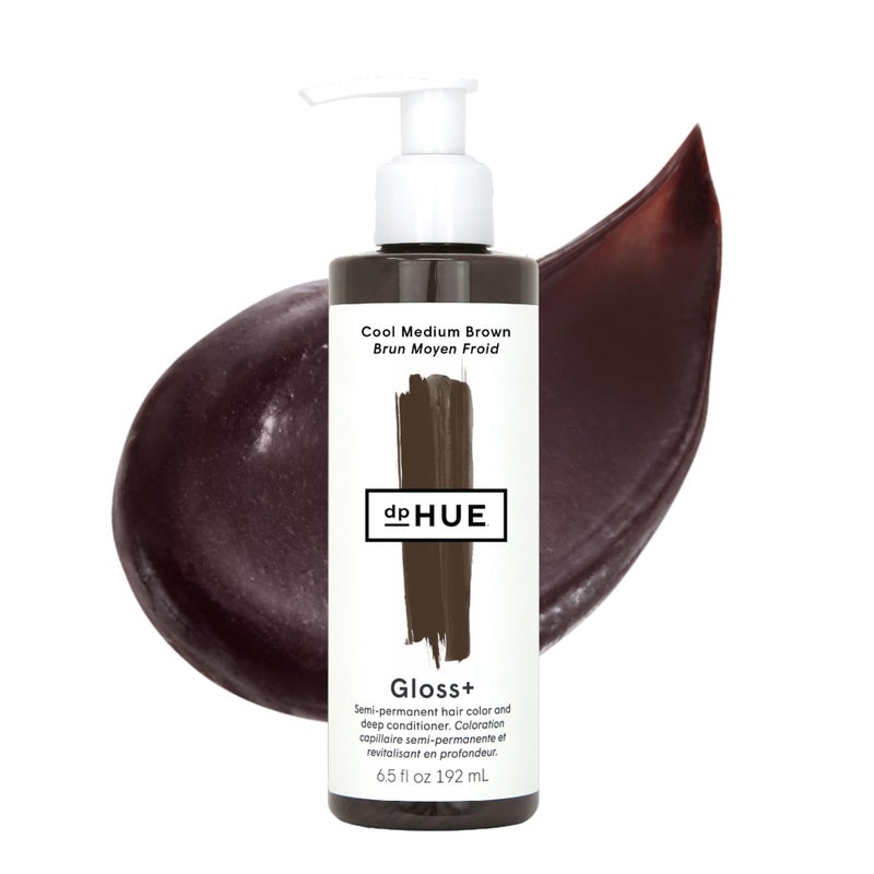 dpHUE Gloss+, Cool Medium Brown - 6.5 oz (8-12 Applications) - Semi-Permanent Hair Color & Conditioner - Lasts Up to Eight Washes - Paraben, SLS & SLES Sulfate Free - Vegan, Leaping Bunny Certified - Image 1