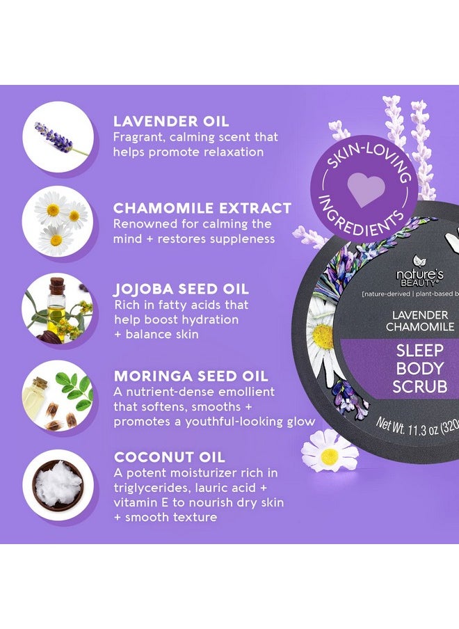 Nature's Beauty Nature's Beauty Lavender Chamomile Sleep Body Scrub Multi-Pack - Gently Exfoliate, Moisturize & Sooth Combination to Dry Skin, Made w/Coconut, Jojoba + Moringa Seed Oils, 11.3 oz (2 Pack)  - Image 2