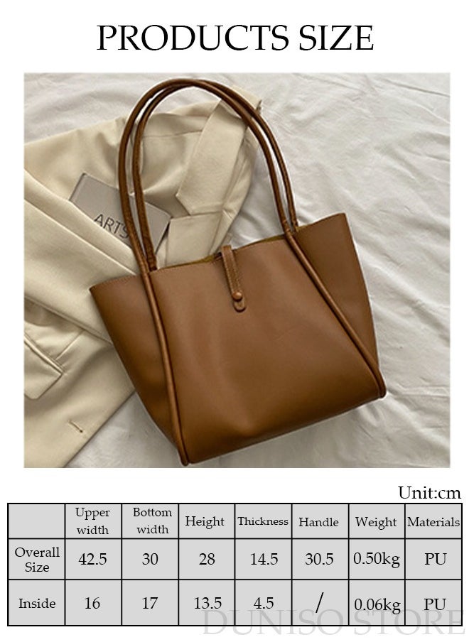 DUNISO - Women's Shoulder Tote Bag Faux Leather Handbag For Women Large Capacity Bucket Bag Fashionable Travel Messenger Shoulder Bag For Ladies Girls College Students - Image 1