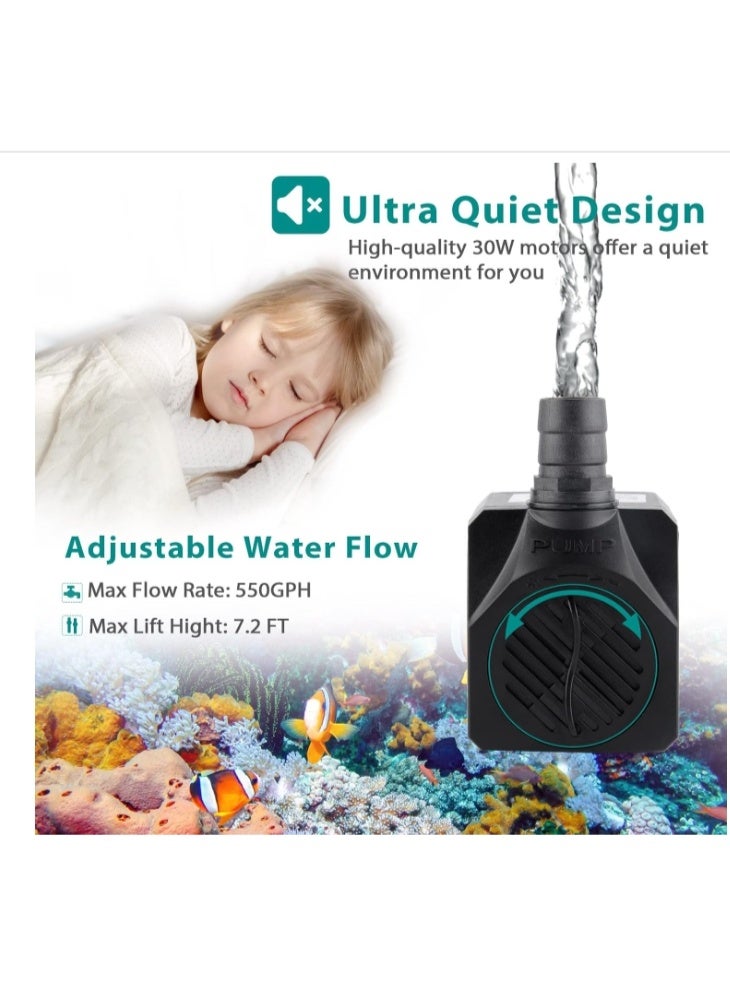 85w Automatic Submersible Pump With Level Sensor, 5-Foot (Approximately 1.8 Meters) High Fountain Pump, Suitable For Ponds, Aquariums, Fish Tanks, Hydroponics, Automatic Shutdown, Black - Image 4