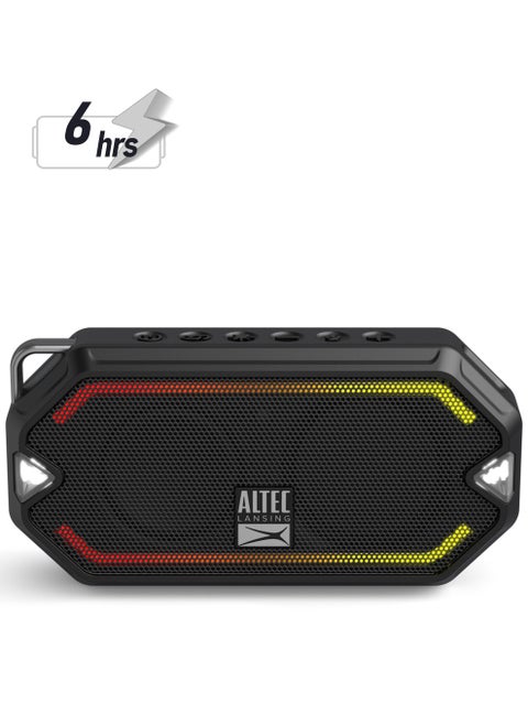 Altec Lansing HydraMini Wireless Bluetooth Speaker, IP67 Waterproof USB C Rechargeable Battery with 6 Hours Playtime, Compact, Shockproof, Snowproof, Everything Proof, Black