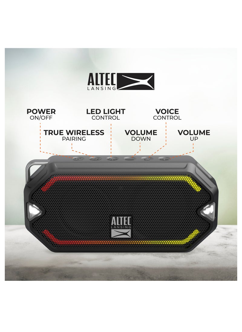 Altec Lansing - Altec Lansing HydraMini Wireless Bluetooth Speaker, IP67 Waterproof USB C Rechargeable Battery with 6 Hours Playtime, Compact, Shockproof, Snowproof, Everything Proof, Black - Image 1
