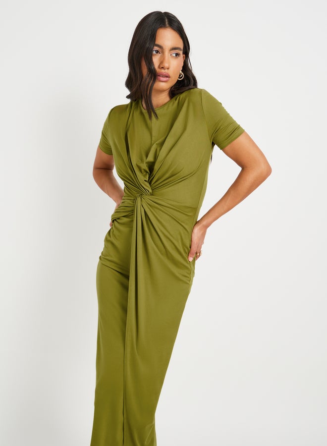 ستايلي فستان ميدي بلف أمامي - Image 3