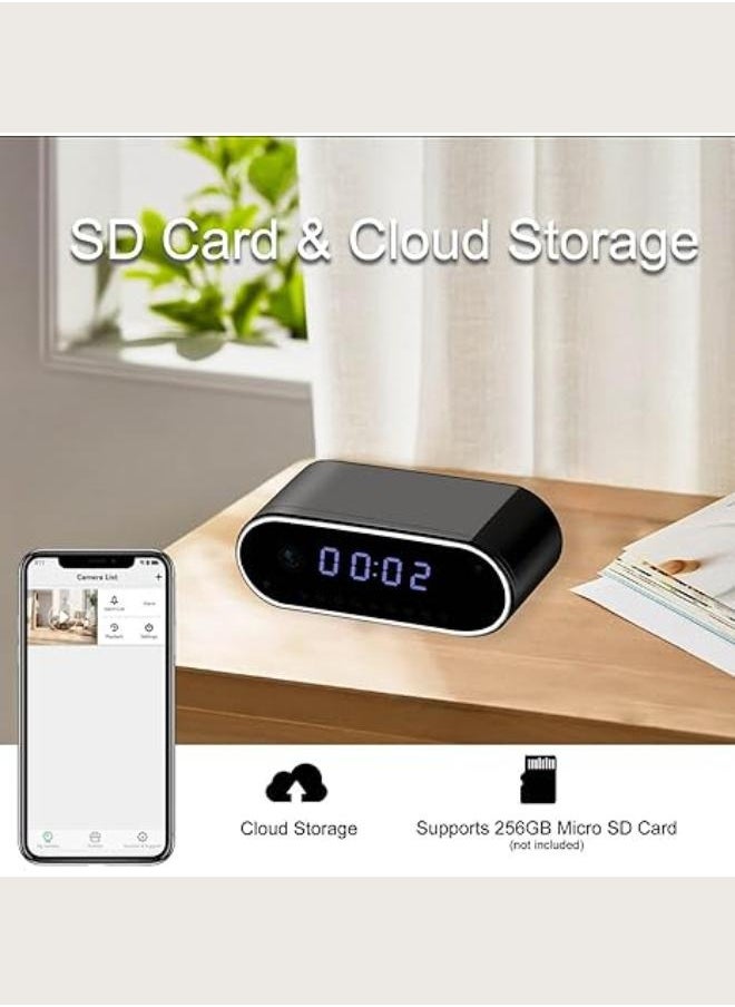Executive LLC - Mini Camera Clock 4K Ultra HD Clarity Wi-Fi Connection & Real-Time Viewing  Night Vision Smart Motion Detection Discreet Home Security Baby Pet Nanny Camera No Audio - Image 1