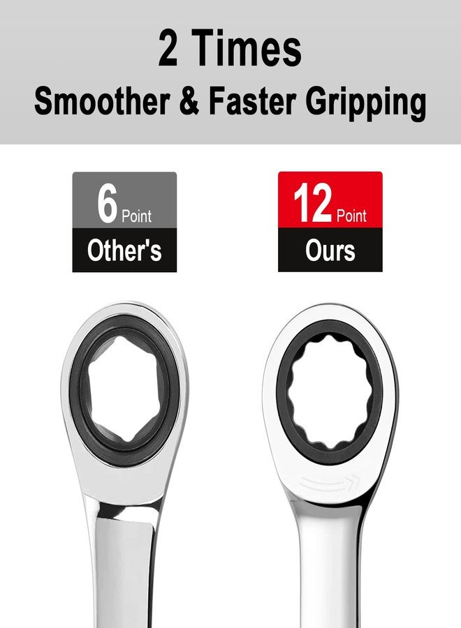 Jetech 21mm Ratcheting Combination Wrench, Industrial Grade Gear Spanner with 12-Point 72-Tooth Ratchet, Forged and Heat-Treated Cr-V Steel, Metric - Image 4