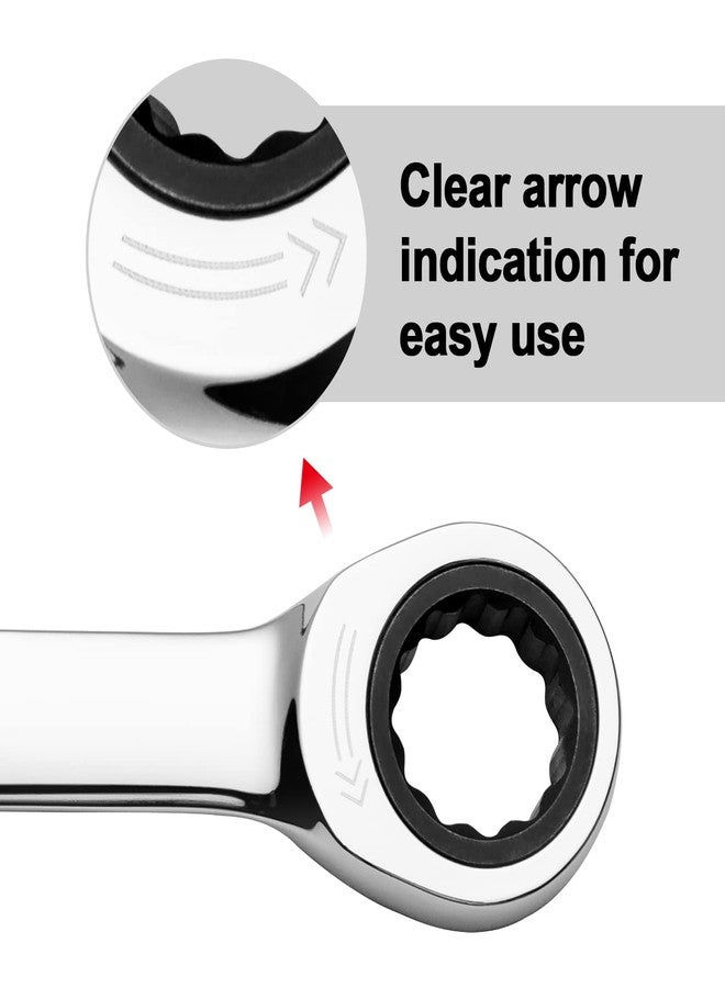 Jetech 21mm Ratcheting Combination Wrench, Industrial Grade Gear Spanner with 12-Point 72-Tooth Ratchet, Forged and Heat-Treated Cr-V Steel, Metric - Image 5