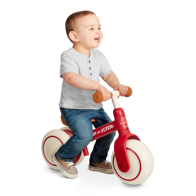 Radio Flyer Steady Start Balance Bike Red for Kids Ages 13 Pedal Free for Quick Learning Wide Front and Dual Rear Tires ToolFree Adjustable Seat Quiet Ride Wheels Kid Toddler Balance Bikes - Image 2