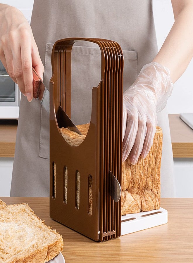 Estink Bread Slicer, Bread/Toast Cutter Kitchen Sandwich Slicing Foldable Kitchen Baking Tools with 4 Thickness for Homemade Bread Bagel Loaf Sandwich Toast Slicing, 8.7 * 5.5 * 1.8inch, Coffee - Image 5