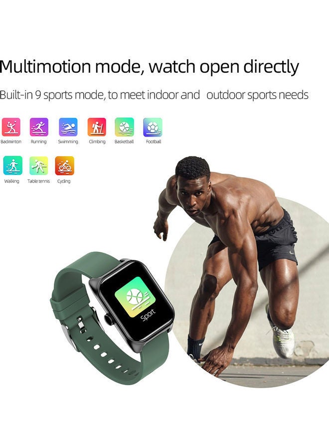 NIBEMINENT Smart Watch Blood Pressure Heart Rate Monitor Fitness Waterproof Bracelet Green/Silver  - Image 2