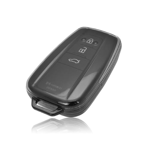 JVCV® Soft TPU Transparent Cover Compatible with Toyota Camry Smart Key - Check Key Type Before Ordering (Transparent Black). - Image 1