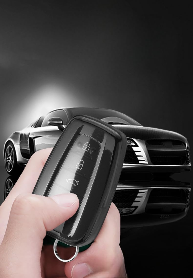 JVCV® Soft TPU Transparent Cover Compatible with Toyota Camry Smart Key - Check Key Type Before Ordering (Transparent Black). - Image 5