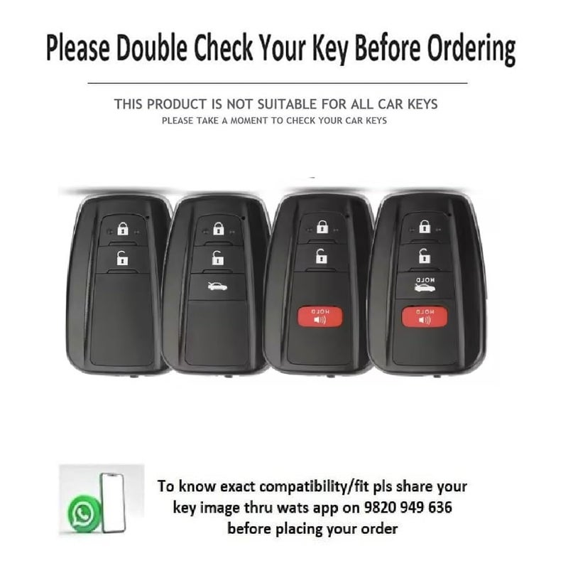 JVCV® Soft TPU Transparent Cover Compatible with Toyota Camry Smart Key - Check Key Type Before Ordering (Transparent Black). - Image 2
