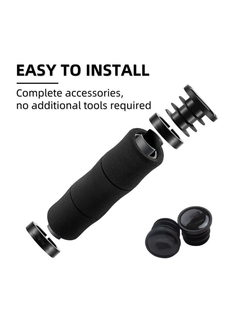 SYOSI - Bike Grips, SYOSI Shock Absorption Sponge Bike Handle Grips Soft Comfortable Non-Slip Double Locked on Mountain Bike Grips for BMX MTB Mountain Beach Cruiser Scooter E-Bike (Black, 22 mm Diameter) - Image 1