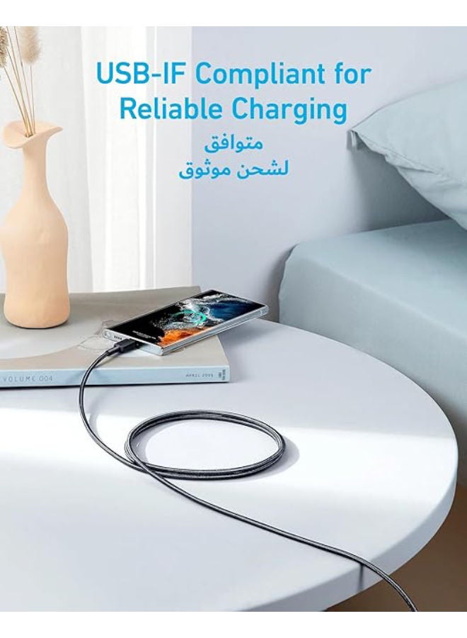 كابل Anker 322 USB-C إلى USB-C (مضفر بطول 3 أقدام) - Image 3