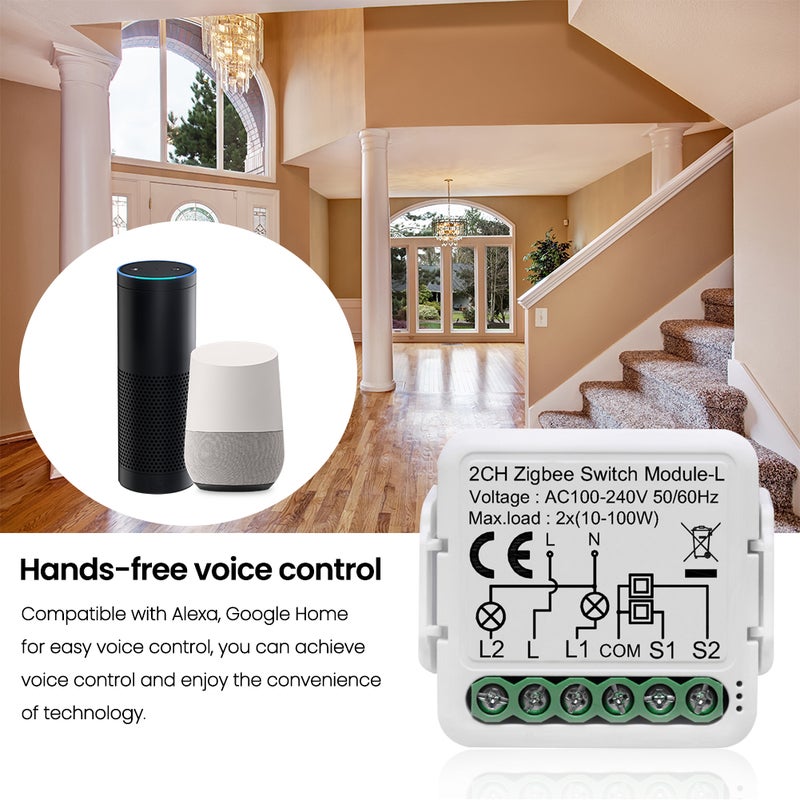 Tuya ZigBee Intelligent Switch Module Intelligent One Channel Switch Intelligent Home Switch Modification Module Mobilephone Device Sharing Timing Function APP Remotes Control Compatible with Google Home Voice Control Need to be Used with Gate-way - Image 2