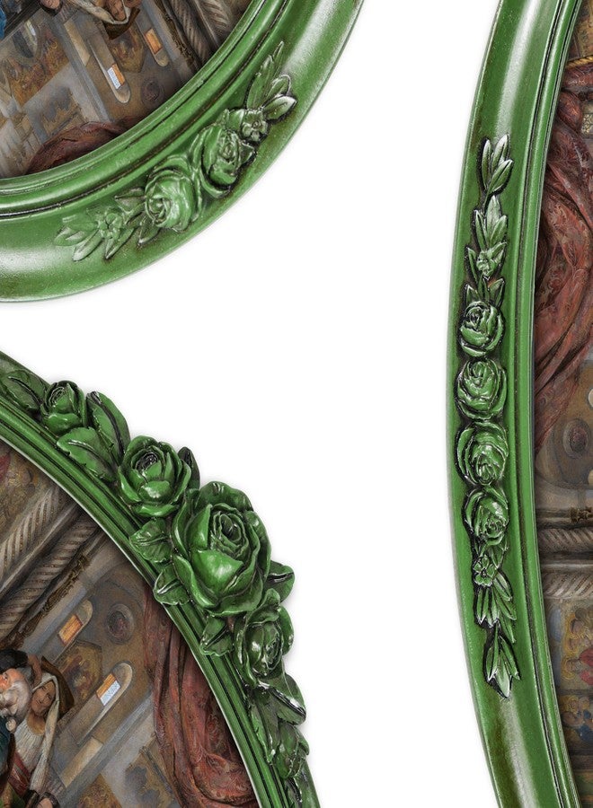 IAMOY Vintage Framed Wall Art, Green Framed Canvas Wall Art Decor for Living Dining Room Hallways Entryways, Victorian Portrait Prints Paintings Artwork with Hand-Painted Frame, 17 x 13.5 inches - Image 2