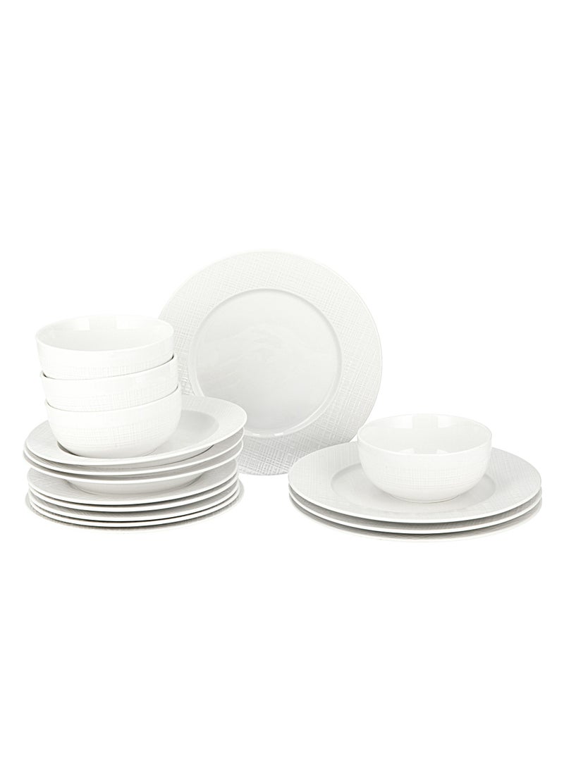 La Mesa La Mesa 16 PCs Dinner Set White Porcelain  - Image 1