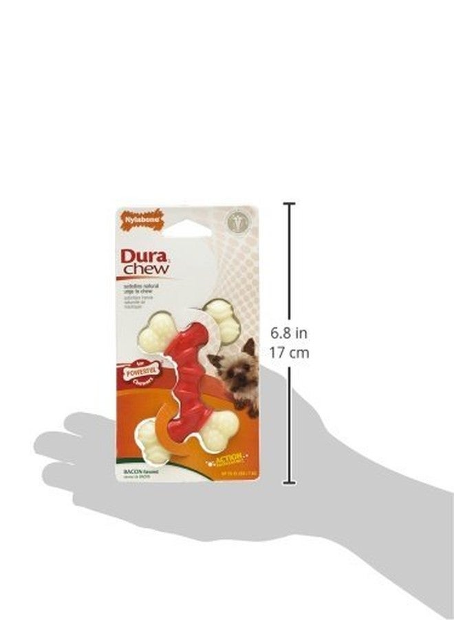 Nylabone (4 Pack) Nylabone Dura Chew Double Bones, Bacon Flavor - Size Petite/X-Small - Image 2