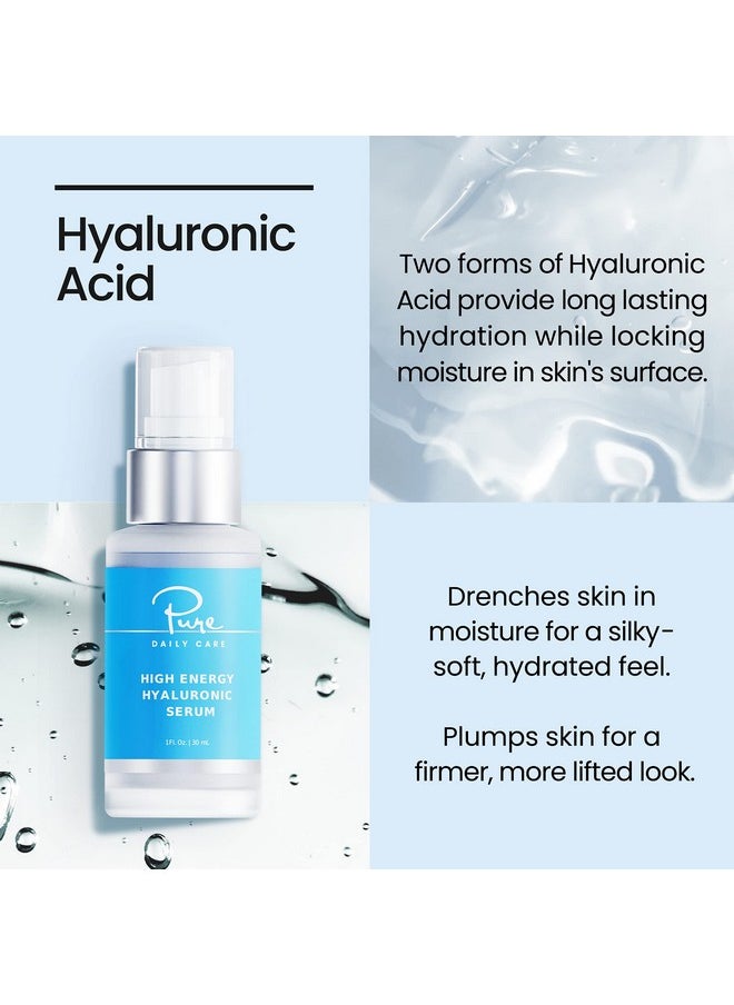 Pure Daily Care - Ure Daily Care High Energy Hyaluronic Serum (1Oz) Hydrating Clinical Grade Hyaluronic Acid. - Image 1