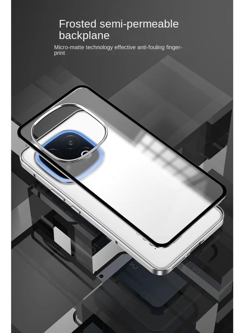 general Metal Bumper Frame Case Compatible with VIVO IQOO 13, Luxury Premium Aluminum Alloy Shockproof Bumper Frame with Matte Clear Hard Plastic Back Cover - Image 3