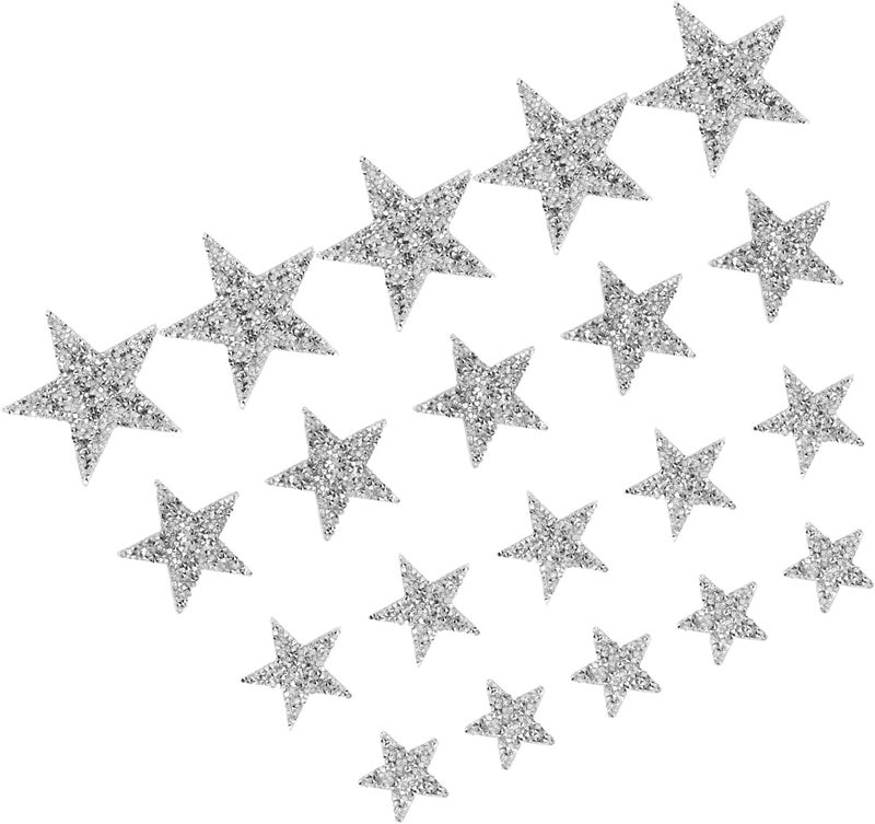 HURRISE [2024 Upgrade Version] 20pcs Rhinestone Star Patches - Beautiful Iron On & Sew On Star Patches for Jackets, Bags, Tshirts - & Stylish Crafting Solutions - Image 3