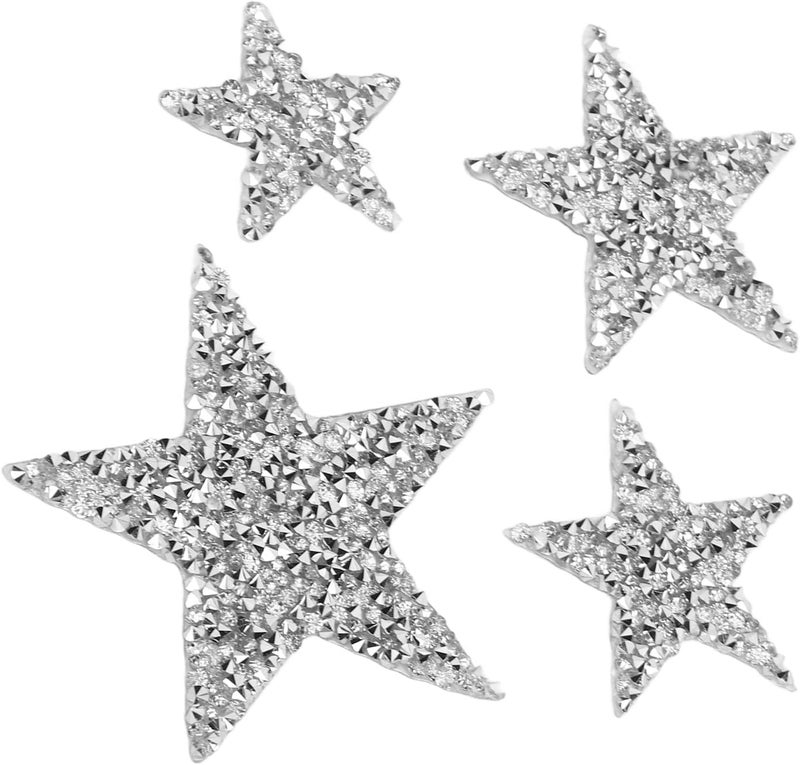 HURRISE [2024 Upgrade Version] 20pcs Rhinestone Star Patches - Beautiful Iron On & Sew On Star Patches for Jackets, Bags, Tshirts - & Stylish Crafting Solutions - Image 1