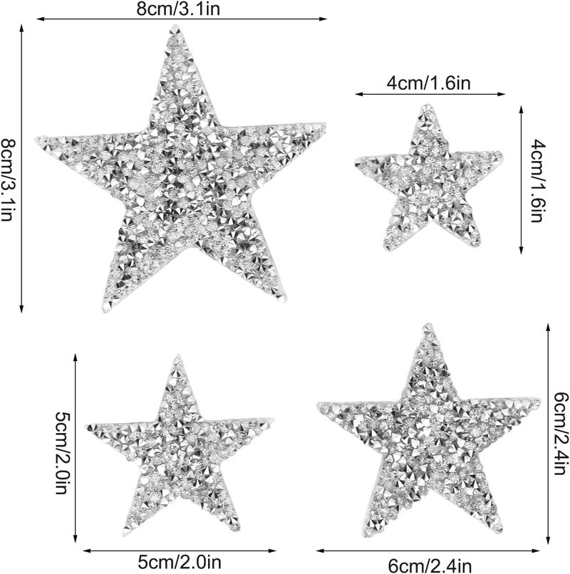 HURRISE [2024 Upgrade Version] 20pcs Rhinestone Star Patches - Beautiful Iron On & Sew On Star Patches for Jackets, Bags, Tshirts - & Stylish Crafting Solutions - Image 5