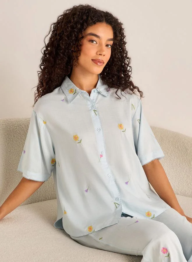 Splash FAV Pyjama Set Button-Down Shirt & Trousers