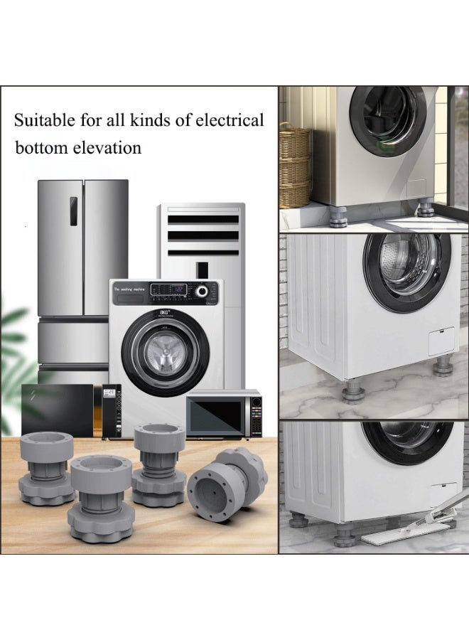 سانموجيد وسادات دعم مضادة للاهتزاز للغسالة، أقدام غسالة قابلة للتعديل لامتصاص الصدمات والضوضاء، مثبت مضاد للاهتزاز، قواعد غسالة ومجفف ملابس، طقم تكديس عالمي لسرير الثلاجة - Image 5