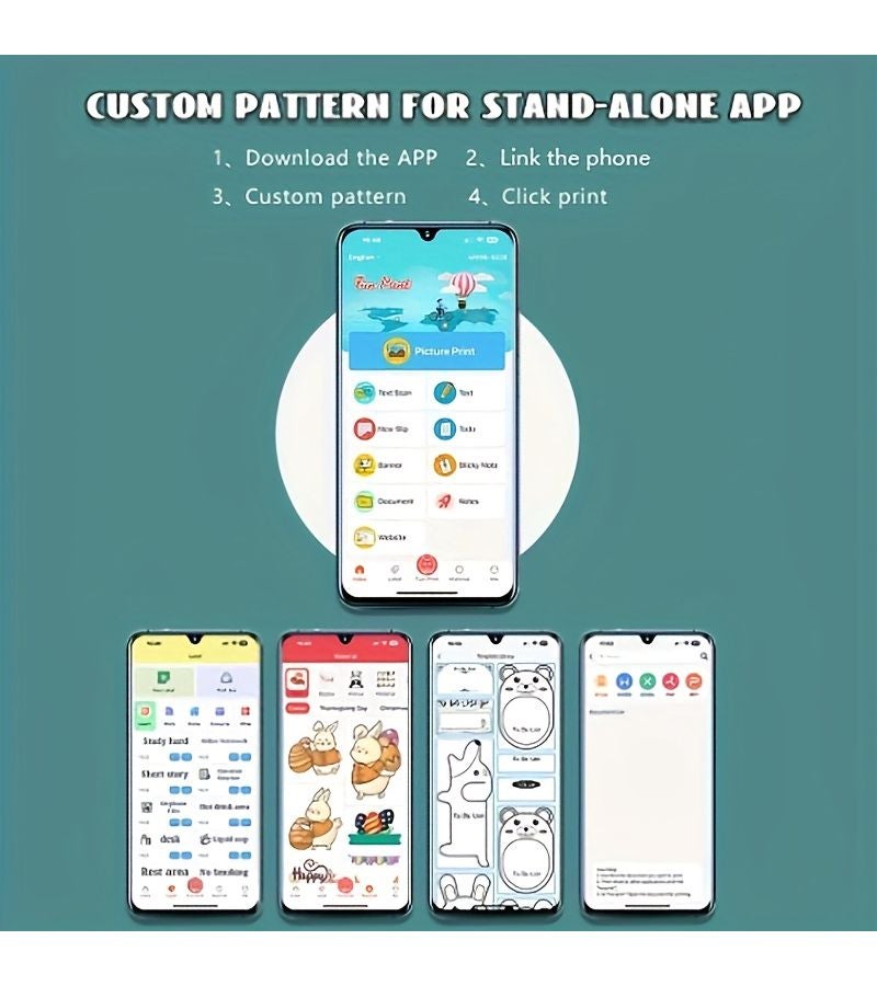 Blue Portable Thermal Printer Instant Printing Wireless Connectivity USB Charging For Photos Labels Notes Work Life Study - Image 5