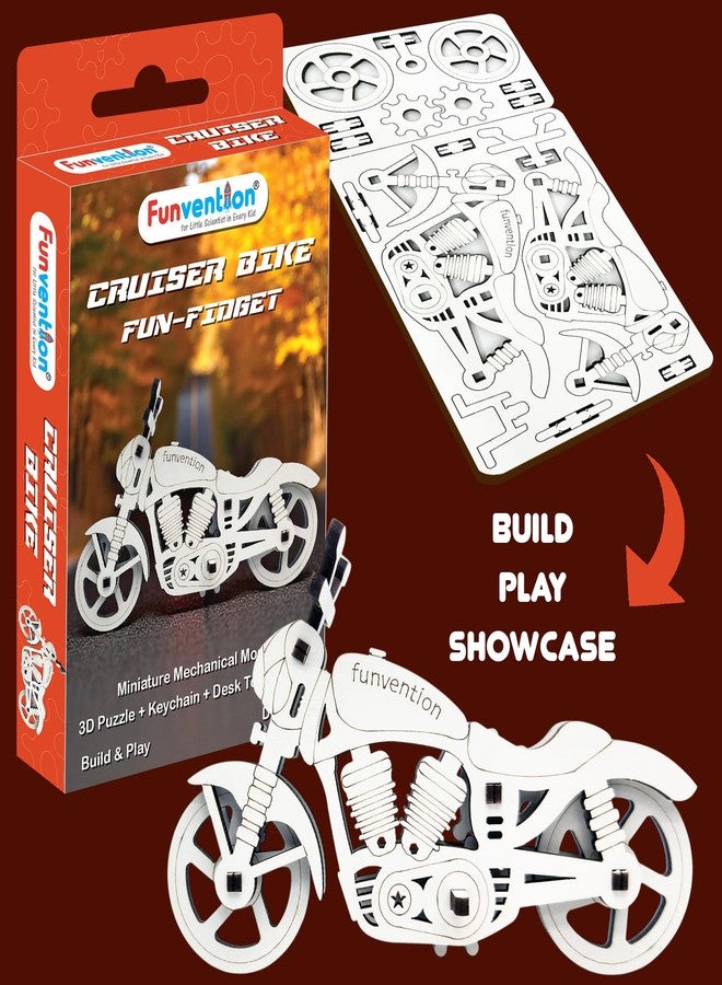 Funvention Fun Fidget Cruiser Bike (Return Gift Pack of 6) – DIY Mechanical Model Kit for Kids | 3D Puzzle with Geared Mechanism | Birthday Return Favour Gift Pack of 6 | STEM Build & Play Toy Age 5+ - Image 5