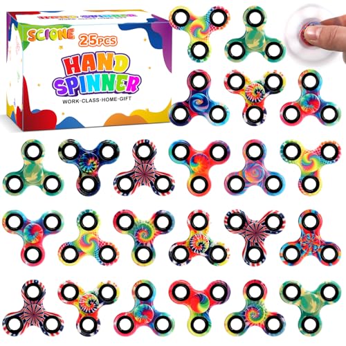 SCIONE 25 Pcs Fidget Spinners Bulk Mini Fidget Toys for Kids 208 Spinner Toy Pack for Birthday Party Favors Classroom Rewards Goodie Bag Stuffers Treasure Box Prizes - Image 1