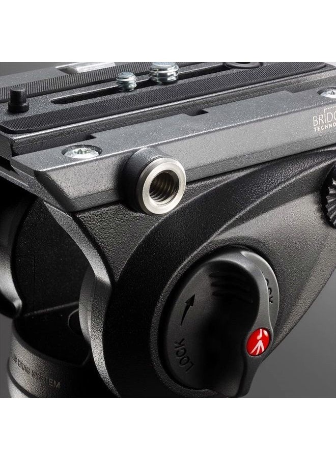Manfrotto - MVH500AH, Lightweight Fluid Video Head with Flat Base, Sliding Plate for Rapid Camera Connection, Supports Multiple Tripods - Image 1
