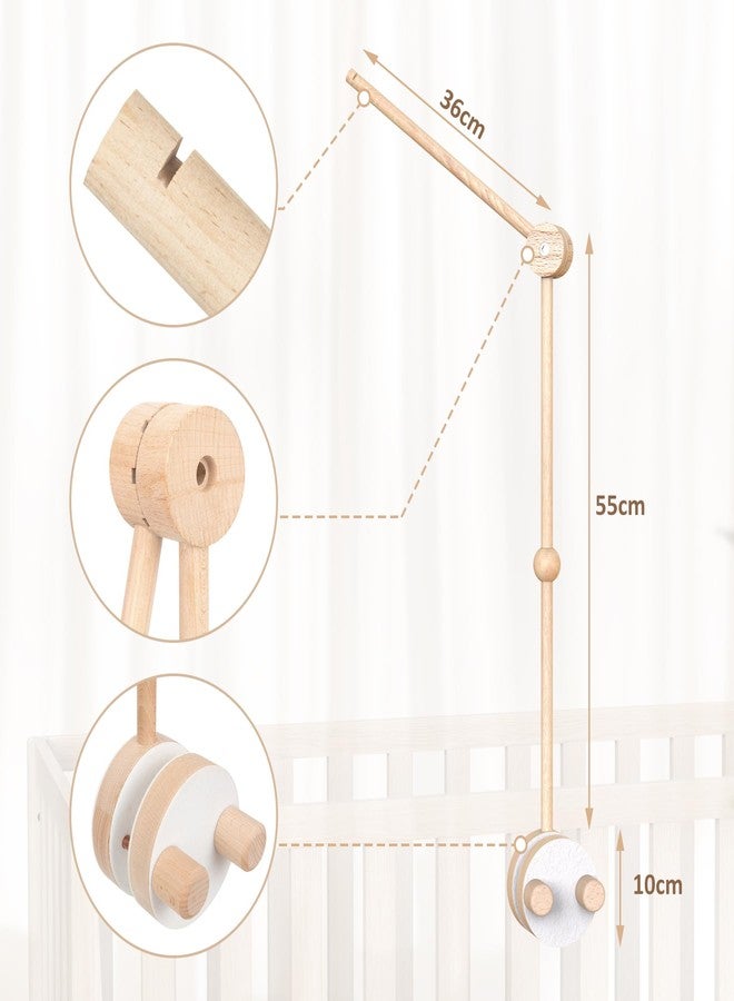 Lavendex Baby Crib Mobile Arm - Wooden Mobile Holder for Crib (Beech Wood), Baby Mobile Hanger & Mobile Arm for Crib, Strong Anti-Slip Nursery Mobile Décor & Infant Gift Accessories - Image 3