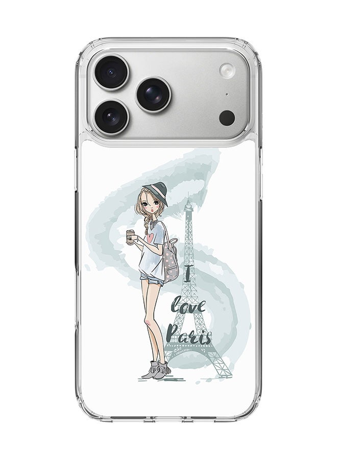 Classic Clear MagSafe Case for iPhone 17 Pro Max , Hybrid Soft Case Flexible Edges Anti Drop TPU PC Gel Thin Transparent Cover [ Designed for iPhone 17 Pro Max ] -  I Love Paris