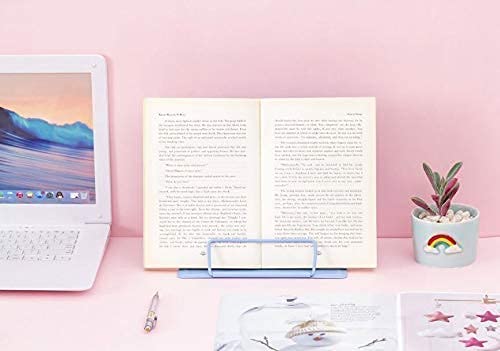 OANGO Unicorn Themed Multi Angle Adjustable and Portable Metal Reading Support Book Holder Bookend Stand for TabletCookbookTextbookSheetPainting for Kids and Students Pink - Image 5