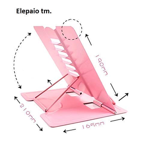 OANGO Unicorn Themed Multi Angle Adjustable and Portable Metal Reading Support Book Holder Bookend Stand for TabletCookbookTextbookSheetPainting for Kids and Students Pink - Image 3