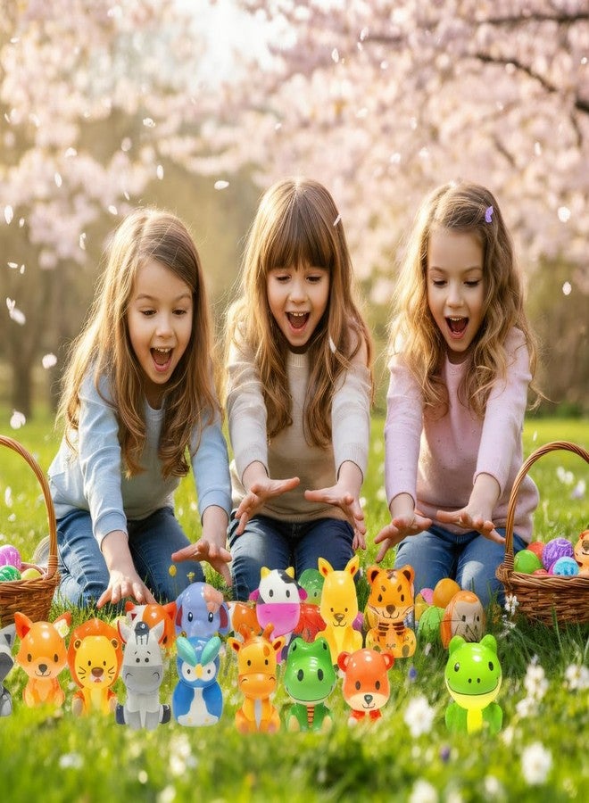 Cherislpy 24 Pack Prefilled Easter Eggs with Animal Squishy Toys Slow Squeeze Toys for Kids Girls Boys Easter Basket Stuffers Party Favors Gifts Easter Egg Fillers - Image 4