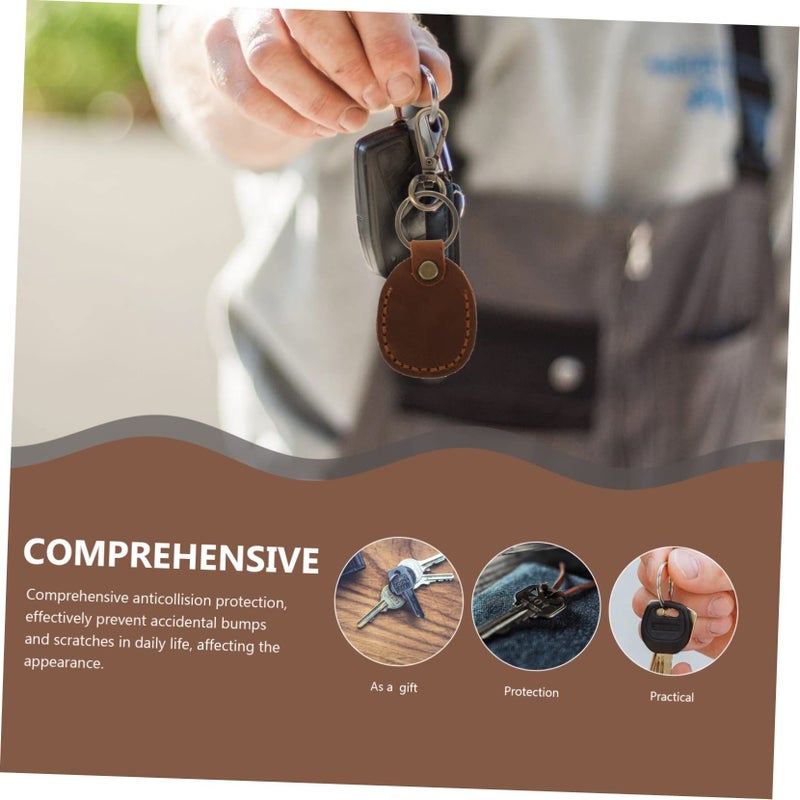 Cow Leather RFID Key Fob Protector Handmade Access Control Cover - Image 5