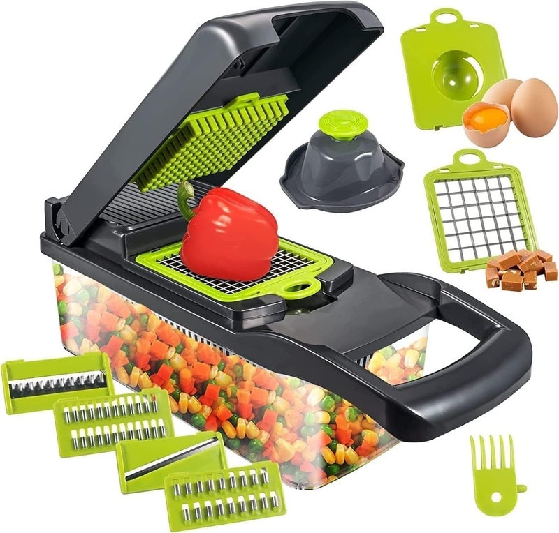 Store Vegetable Chopper, Practical Vegetable Slicer Quick and Easy Vegetable Slicer, Multi-Purpose Vegetable Slicer and Grater, 11-Head Slicer, Potato Slicer, Most Practical Kitchen Appliance 