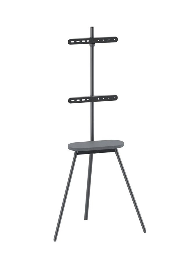 Skill Tech SH 28 44FS Easel Studio TV Floor Stand with Fabric Shelf for 43–65 Inch Screens, VESA 400x400mm, Max Load Capacity 40kg – Minimalist Tripod TV Stand  Black  - Image 1