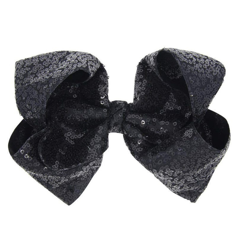 Lovefairy Love Fairy Girls 8 Fashion Big Bow Hairpin Sequins Hair Clip for Daily Life Travel Party Festivals Black
