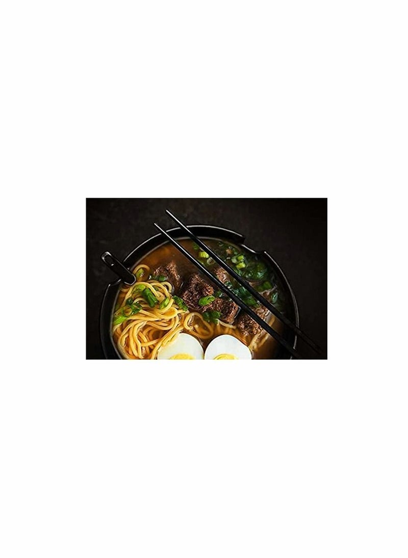 2 Sets of Ramen Bowl (Black Melamine),6pcs,37oz Soup Bowls with Chopsticks and Spoons Set for Ramen,Pho,Noodles,Asian Dishes - Image 4